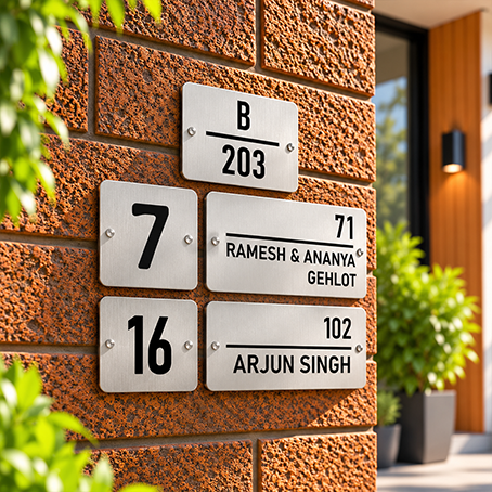 Personalized Acrylic Name Plate For Home – White & Black