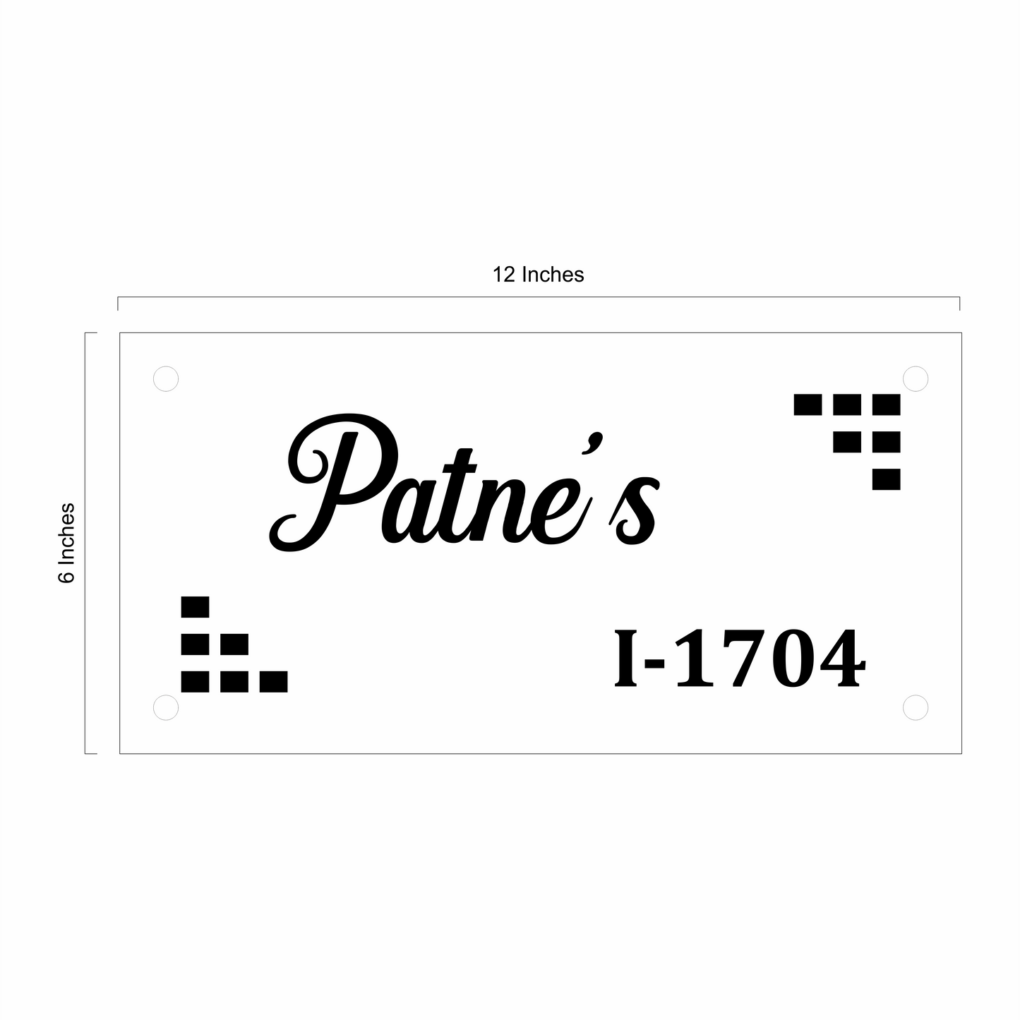 Personalized Acrylic Name Plate For Home – White + Dark Brown Acrylic