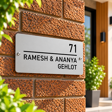 Personalized Acrylic Name Plate For Home – White & Black