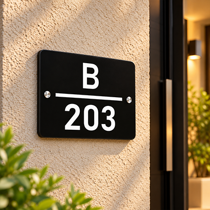 Personalized Acrylic Name Plate For Home – Black & White