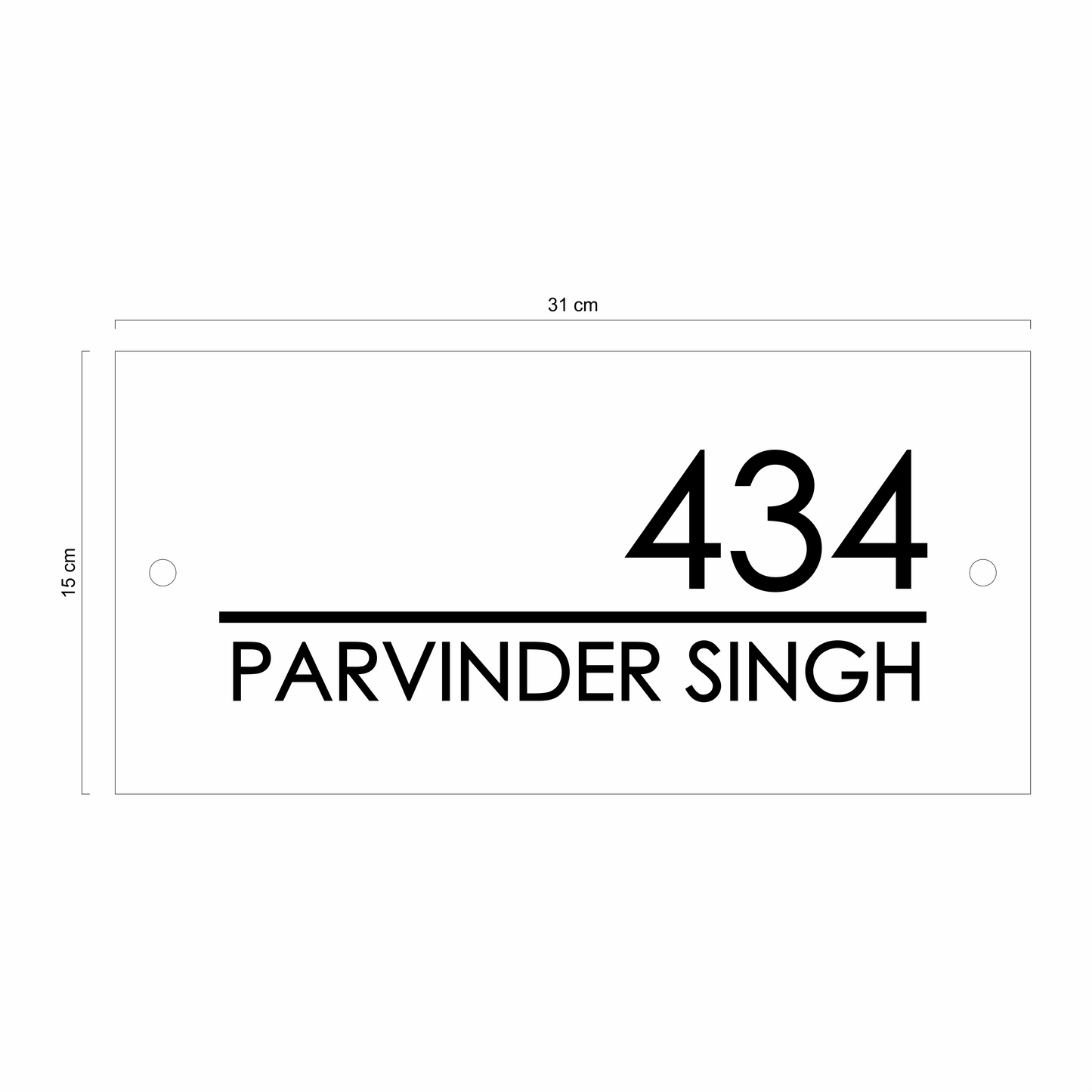 Personalized Acrylic Name Plate For Home – Black & White