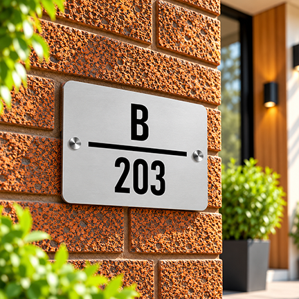 Personalized Acrylic Name Plate For Home – White & Black