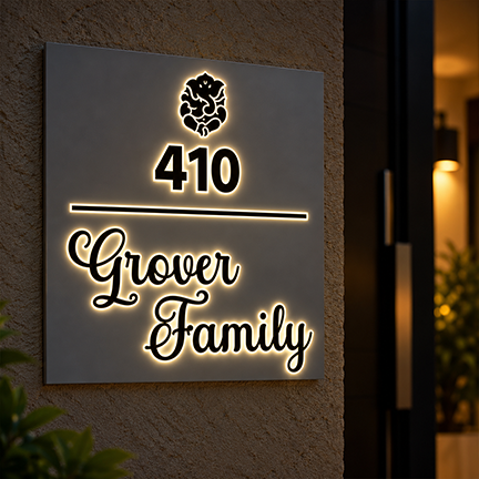 Guttever Light Name Plate for Home