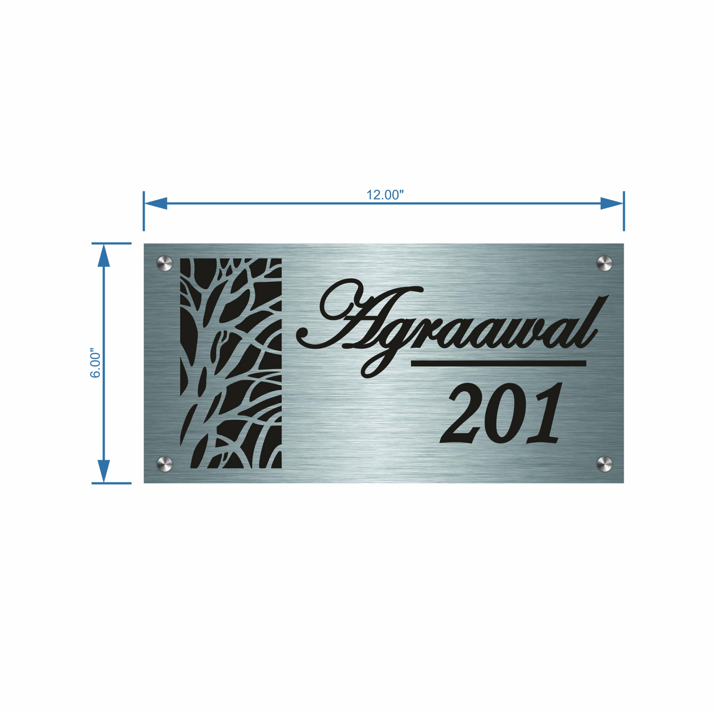 Personalized Stainless Steel Name Plate For Home