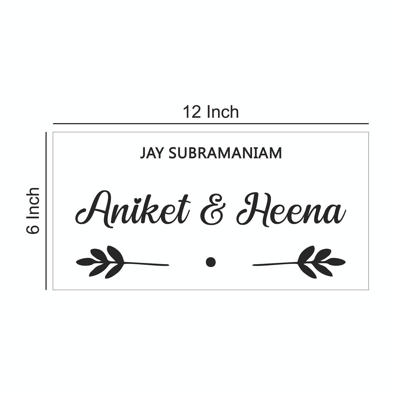 Personalized Acrylic Name Plate for Home – Vinyl Wooden + White - NameplateWale