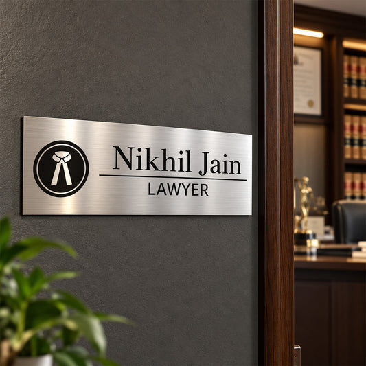 Office Name Plate for Lawyers | Stainless Steel
