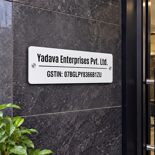 Office Name Plate with Company Name and GST Number