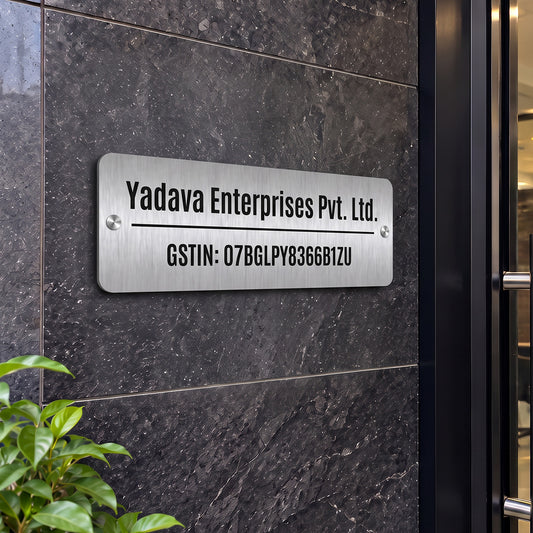 Office Name Plate with Company Name and GST Number