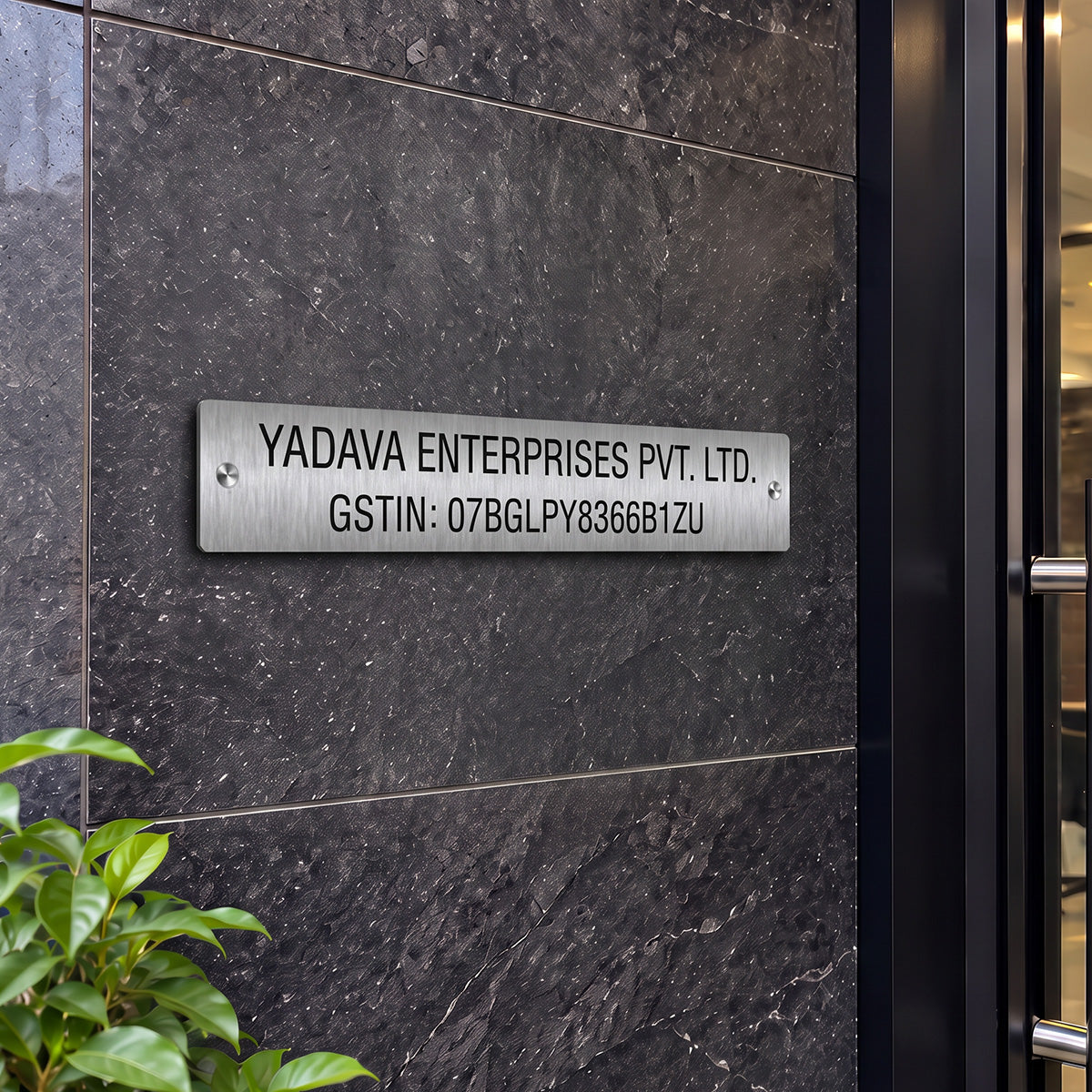 Office Name Plate with Company Name and GST Number