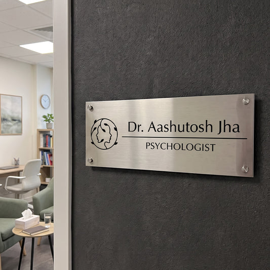 Office Name Plate for Psychologists/ Doctors | Stainless Steel