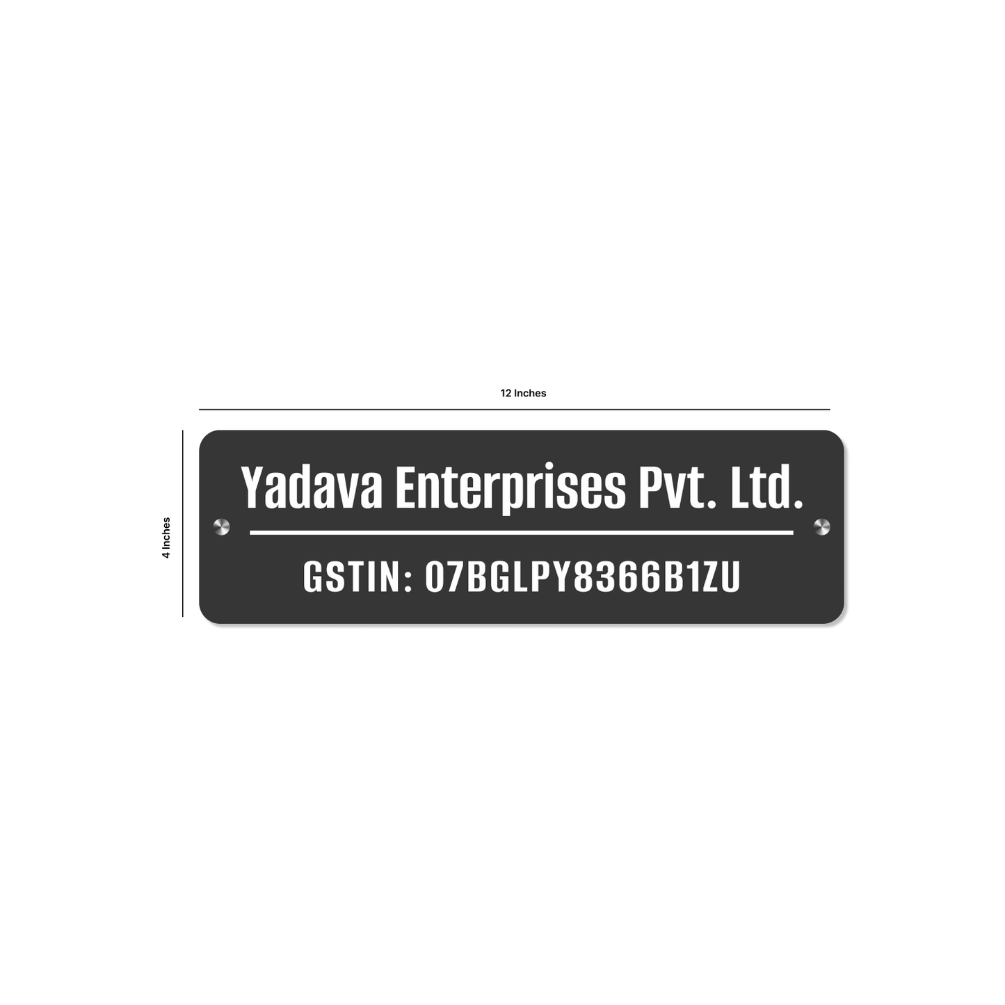 Office Name Plate with Company Name and GST Number