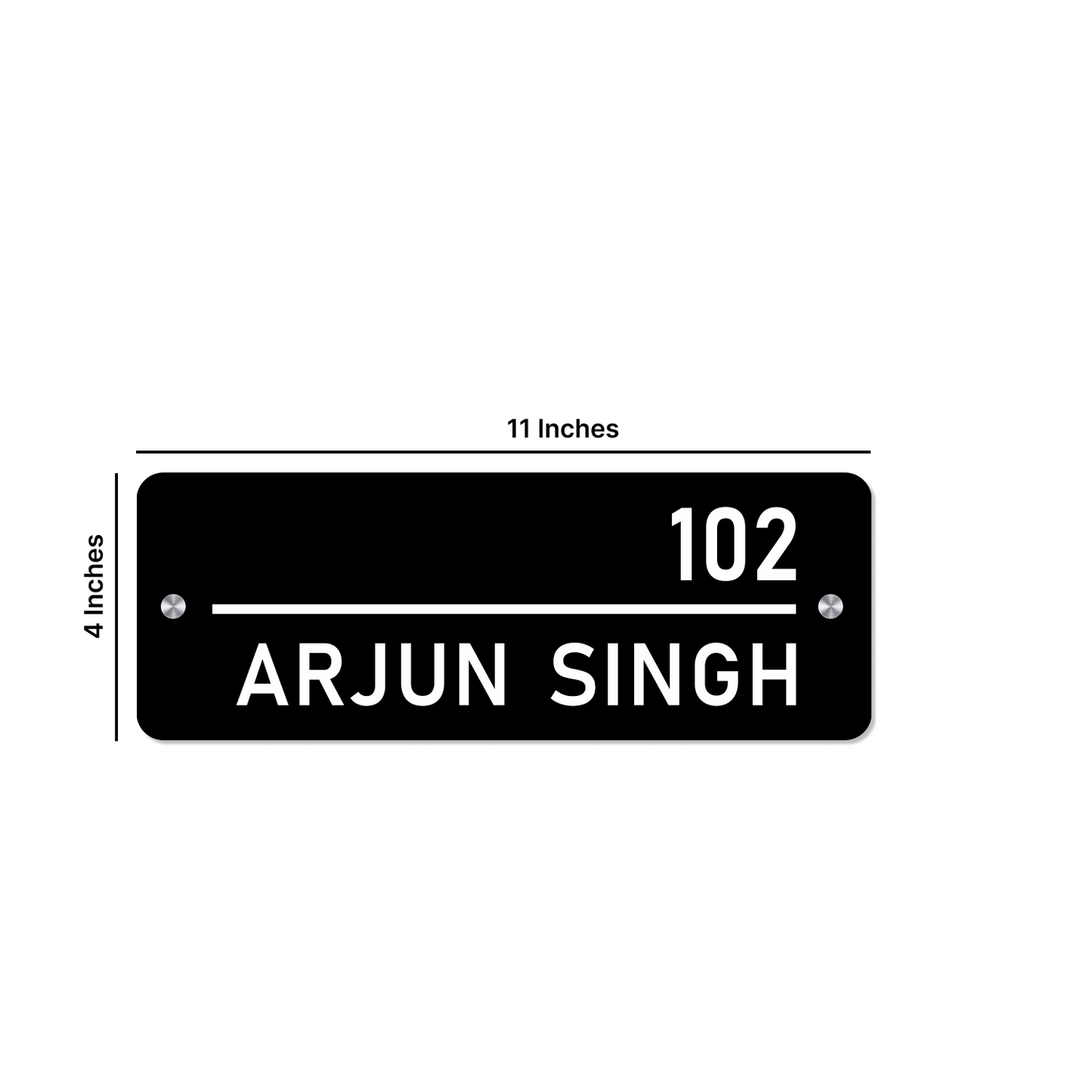 Personalized Acrylic Name Plate For Home – Black & White