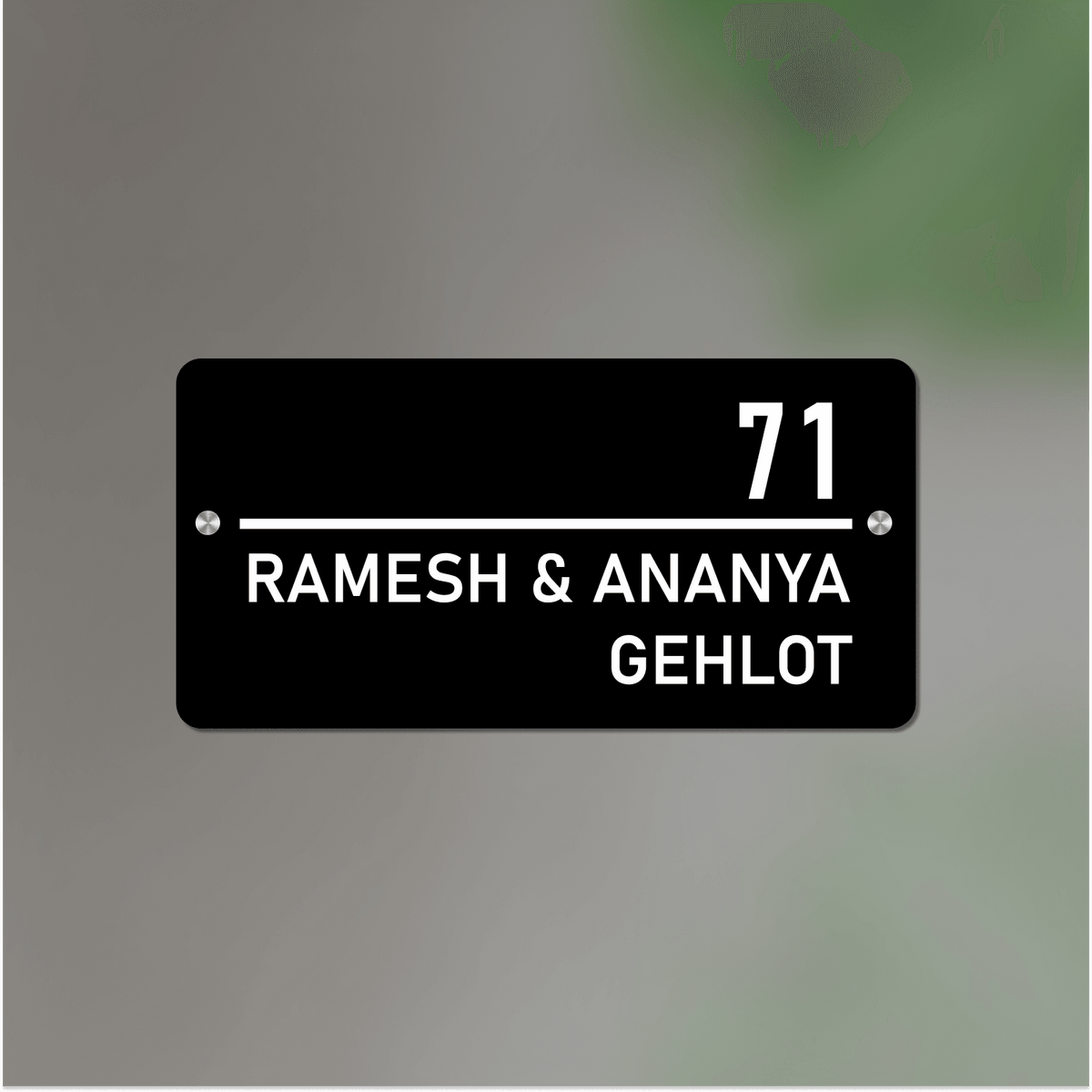 Personalized Acrylic Name Plate For Home – Black & White - NameplateWale