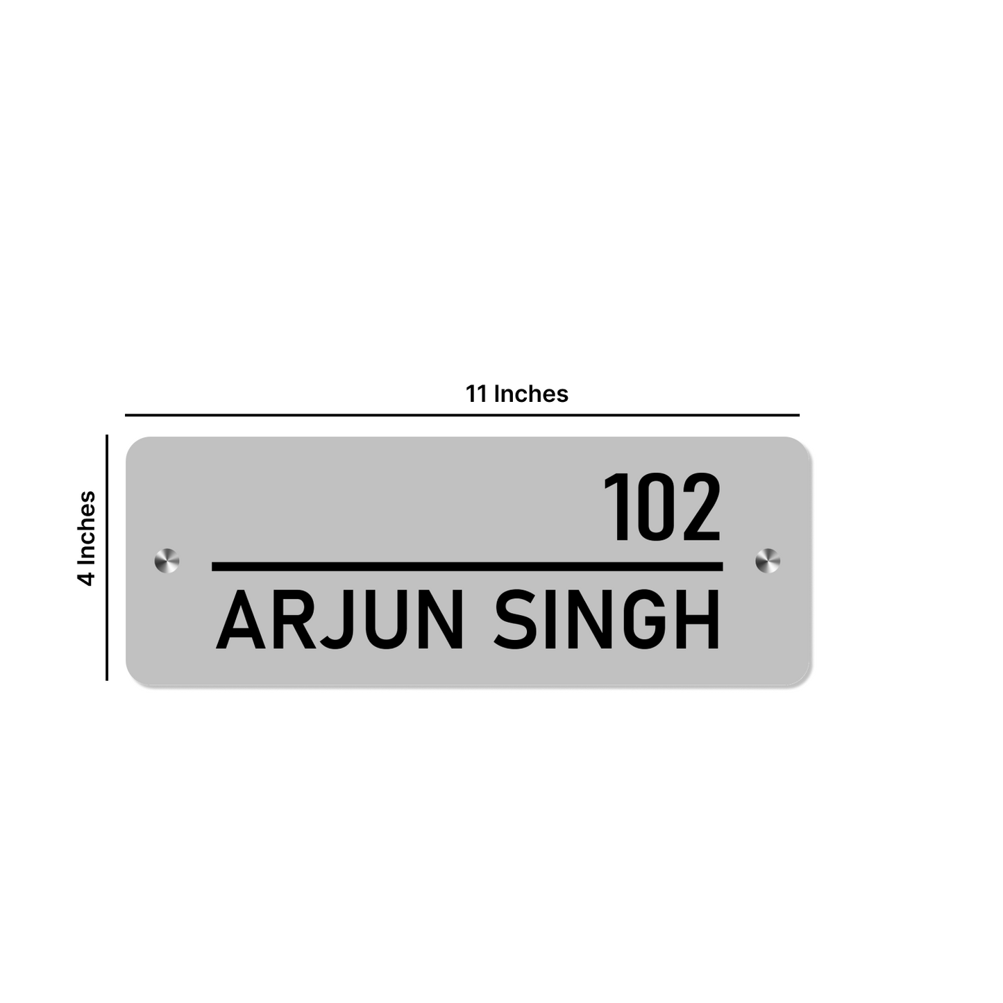 Personalized Acrylic Name Plate For Home – White & Black