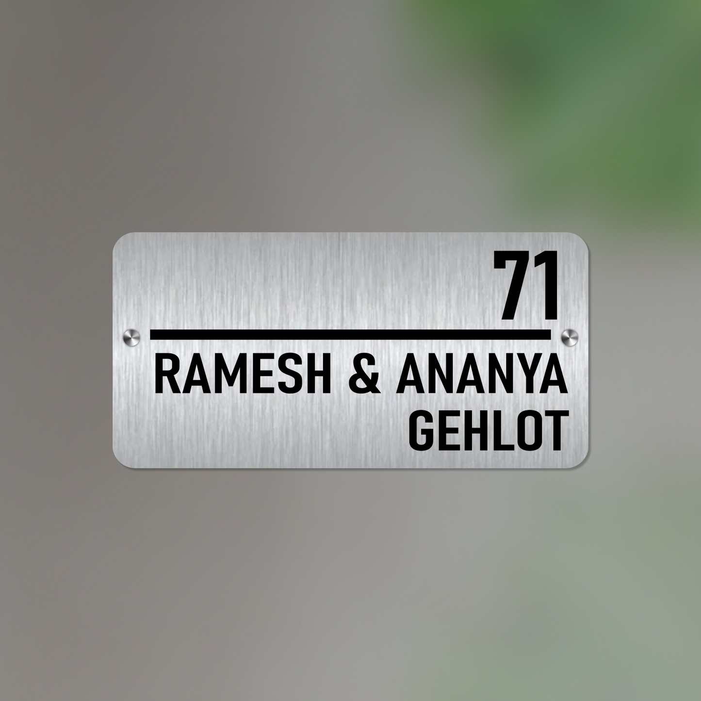 Personalized Stainless Steel Name Plate For Home