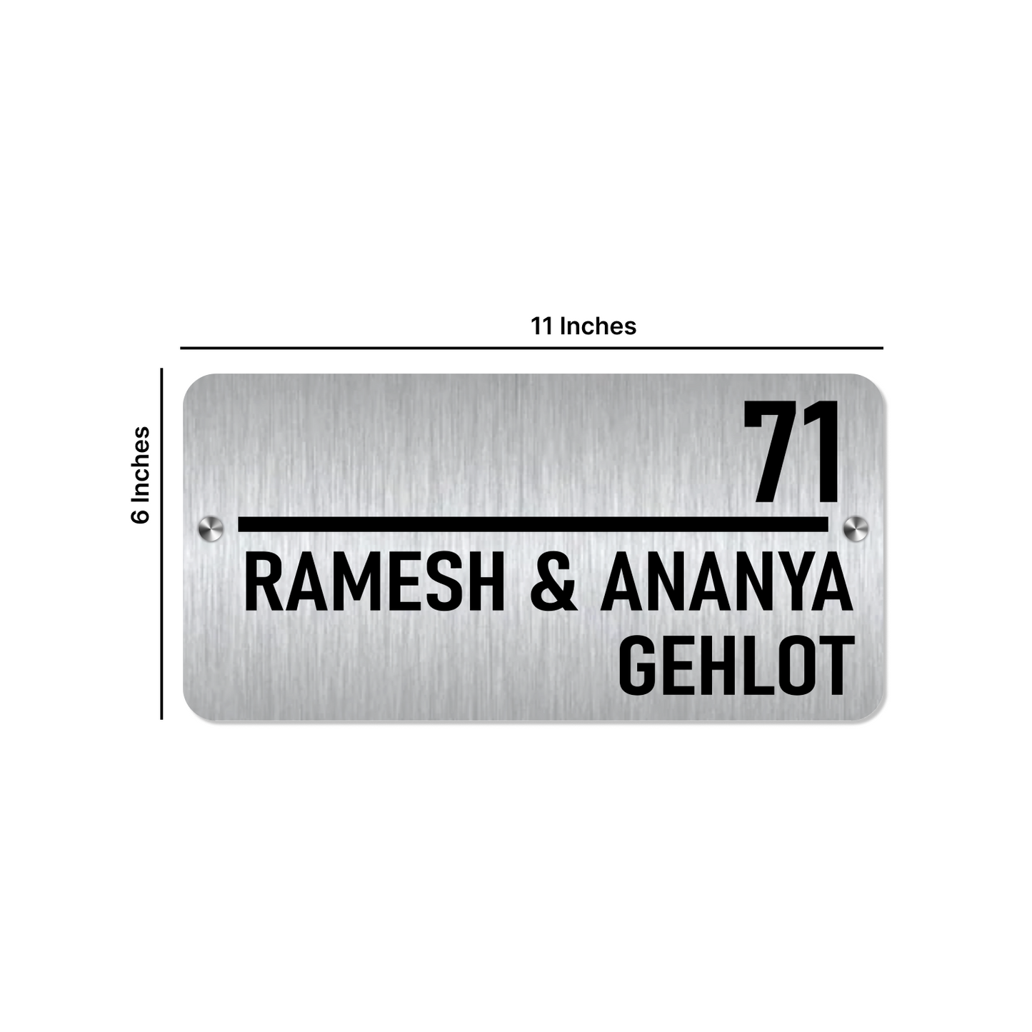 Personalized Stainless Steel Name Plate For Home