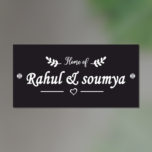 Personalized Acrylic Name Plate for Home – Black + White - NameplateWale