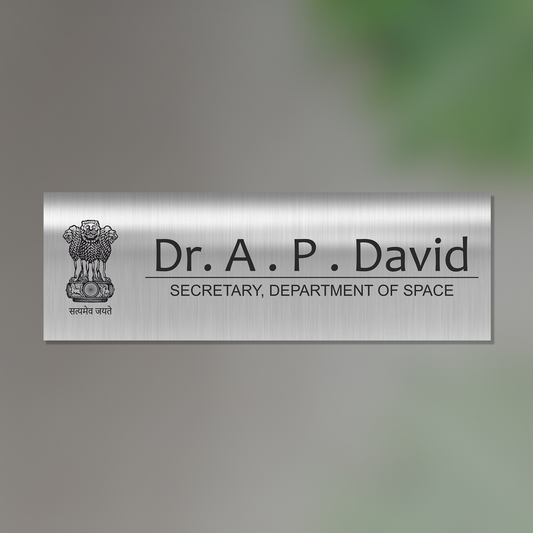 Office Name Plate for Government Officers | Stainless Steel - NameplateWale