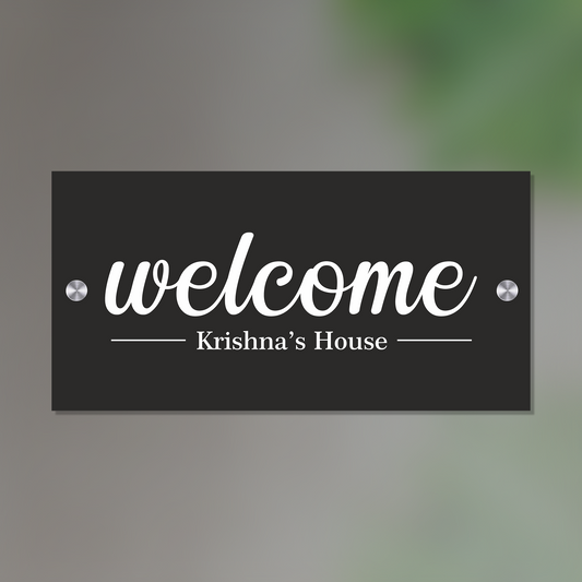 Personalized Acrylic Name Plate for Home – White + Black - NameplateWale