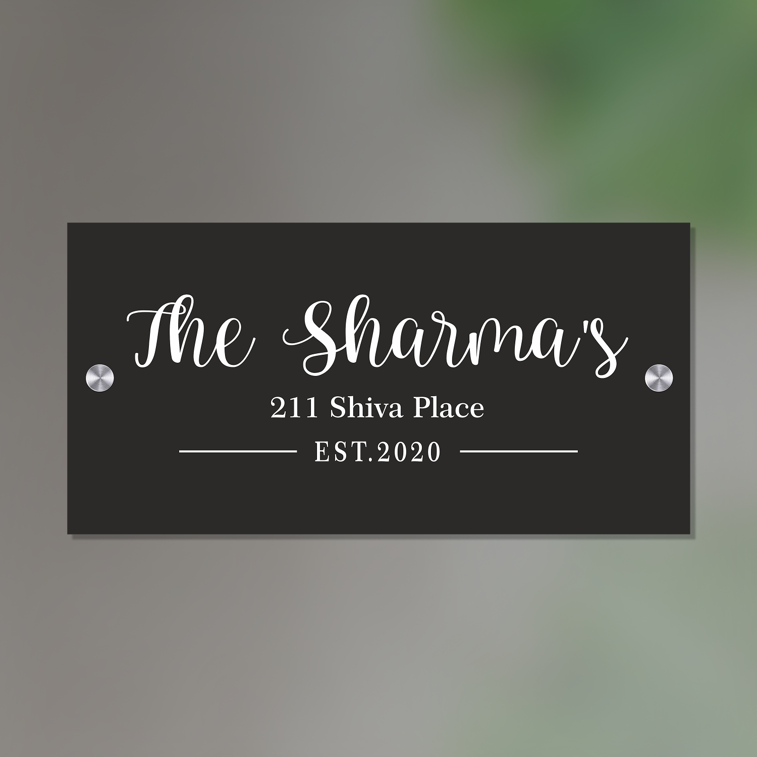 Personalized Acrylic Name Plate for Home – White + Black - NameplateWale