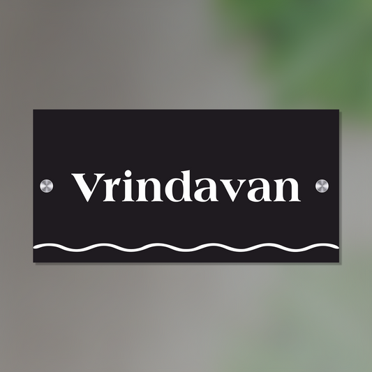 Personalized Acrylic Name Plate for Home – White + Black - NameplateWale