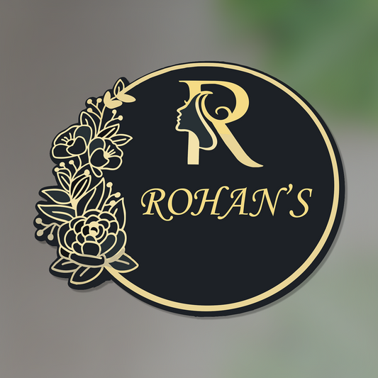 Personalized Acrylic Name Plate for Home – Black + Golden - NameplateWale