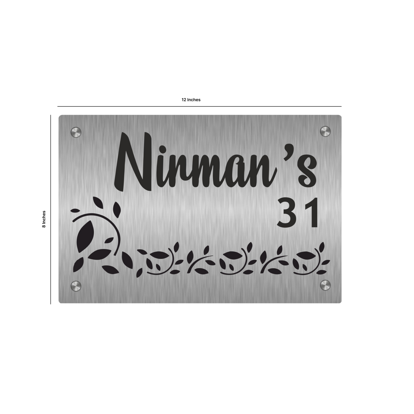 Personalized Stainless Steel Name Plate For Home