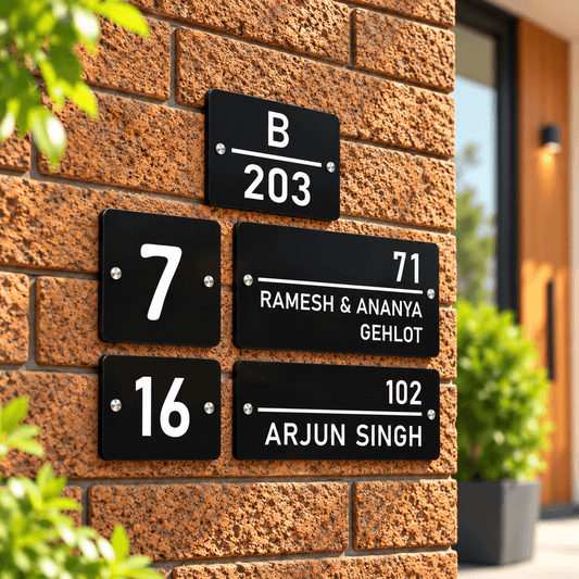 Personalized Acrylic Name Plate For Home – Black & White