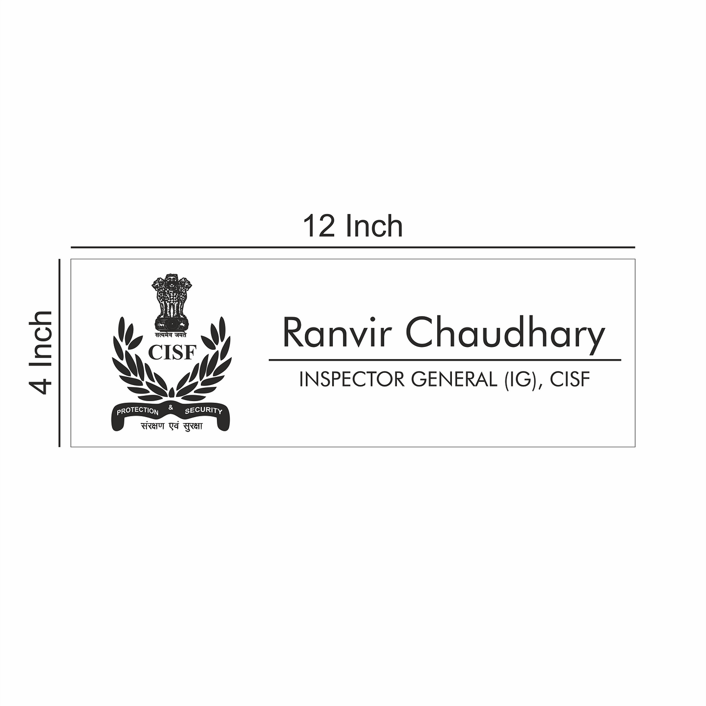 Office Name Plate for CISF/ Government Officers | Stainless Steel - NameplateWale