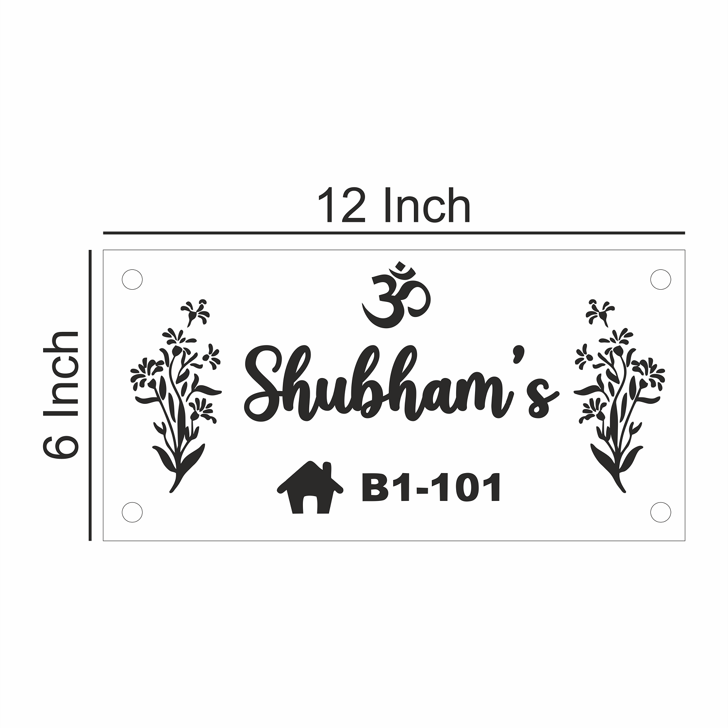 Personalized Acrylic Name Plate for Home – Black + Golden - NameplateWale